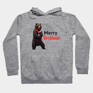 Grizzly Bear Merry Christmas - Christmas Design Hoodie